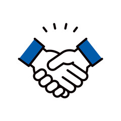 握手する手のイラスト＿編集可能なラインアイコン＿シャツ