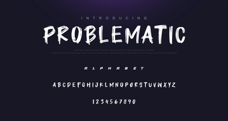 Brush Font. Hand Lettering Sketch Font. Vector Alphabet