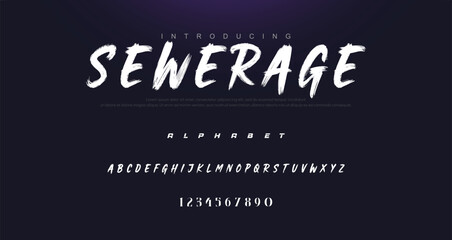 Brush Font. Hand Lettering Sketch Font. Vector Alphabet