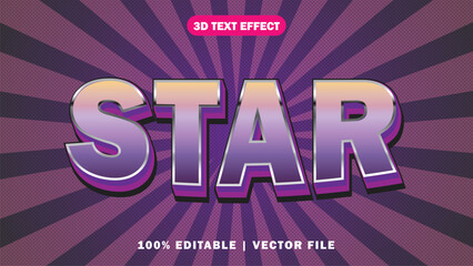 Star 3d text effect pink color editable eps vector text effects	
