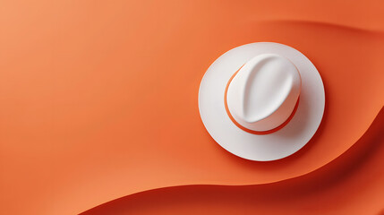 abstract minimal colours background with white clouds, hat top view for wallpaper with copy space