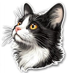 Obraz premium Playful Tabby Cat Cute Cartoon Feline Graphic Design