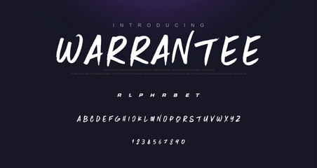 Brush Font. Hand Lettering Sketch Font. Vector Alphabet