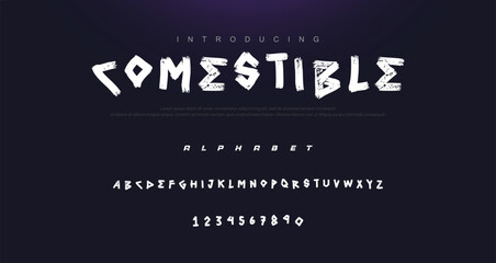 Brush Font. Hand Lettering Sketch Font. Vector Alphabet