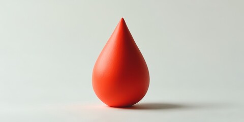 Obraz premium Handcrafted plasticine statue featuring a vibrant red water drop shape set against a clean white background. This unique plasticine creation offers a playful and artistic representation of water.