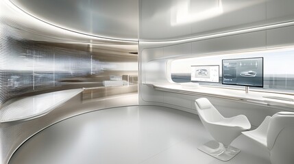 Patients and doctors collaborating over digital health sharing platforms, futuristic design