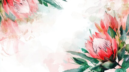 Beautiful floral card design featuring vibrant flowers in soft watercolor style