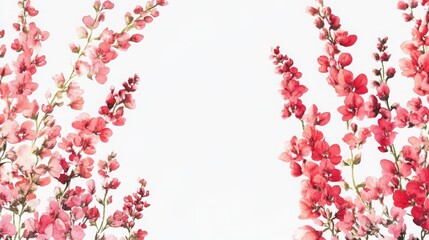 Colorful floral arrangement with delicate pink flowers enhancing a greeting card backdrop