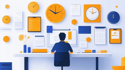Visual guide to effective time management, showcasing techniques with engaging graphics and clear, concise information for better productivity.