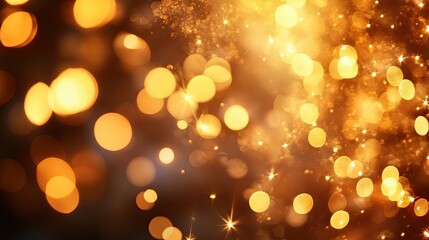 Obraz premium an enchanting ambience with a blurred golden bokeh background, emitting soft light and timeless beauty for any occasion