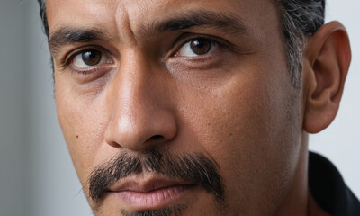 Obraz premium Latin American Man Against White Background 