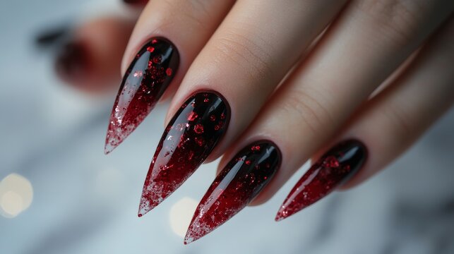 artistic nail service capture, precise brush technique, vibrant red manicure, minimalist white setting, gentle natural lighting, premium beauty commercial style