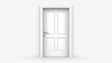 Clean White Door with Simple Design against Light Background