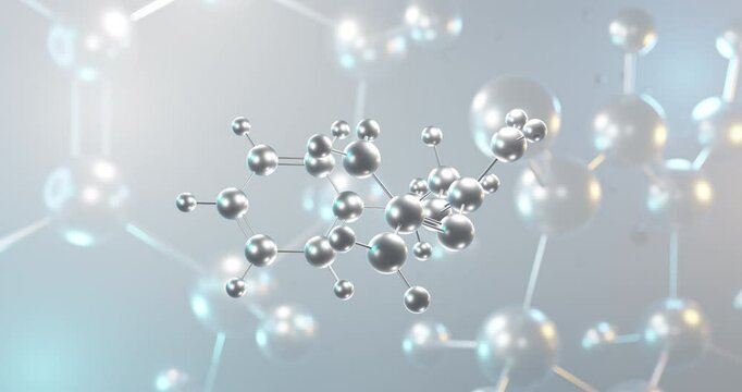 Buformin rotating 3d molecule, molecular structure of antidiabetic drug, seamless video