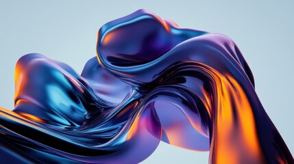 Obraz premium A smooth white background with iridescent foil textures, highlighted by flowing pearlescent gradients.