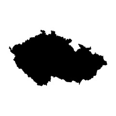 Czech Republic high detailed vector representation of country silhouette in solid black on white background. For educational, decorative, or informational use showcasing the national outline.