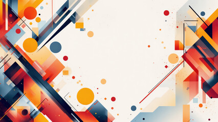 Abstract geometric background featuring vibrant colors and dynamic shapes