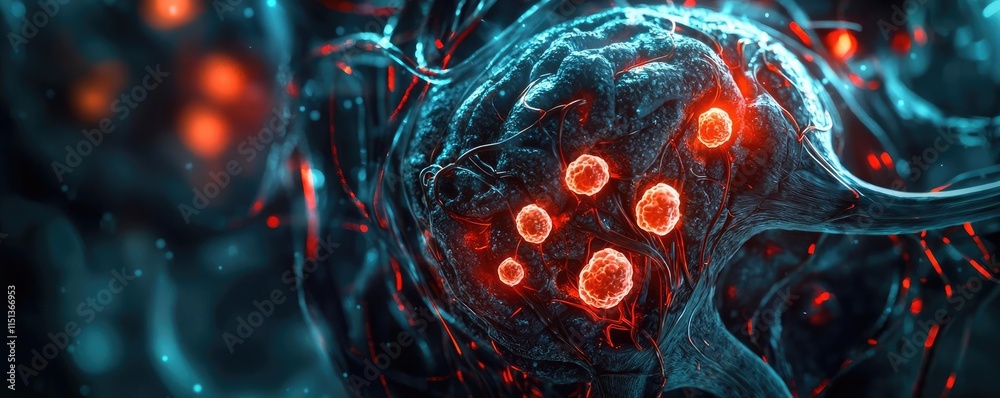 Poster kidney disease idea. close-up of vibrant cellular structure showcasing intricate details and glowing