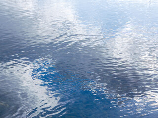 川の水面に映る冬の青空03