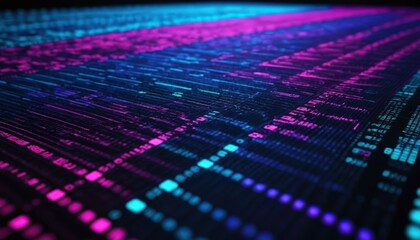 Obraz premium digital data visualization with blockchain, crypto currency, and futuristic matrix design