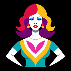Colorful Disco Diva Illustration Perfect Fit for T-Shirt Designs