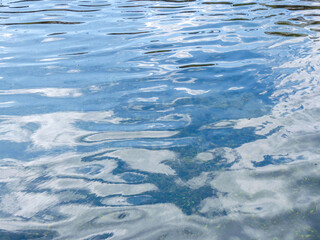 川の水面に映る冬の青空11