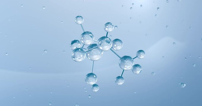 Fosfomycin rotating molecular structure, 3d model of molecule, antibiotic, looped video