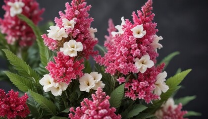 Fototapeta premium Pink and white Celosia argentea flowers in a floral arrangement, fresh flowers, floral arrangements, flower decoration