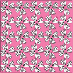 seamless pattern with pink flowers