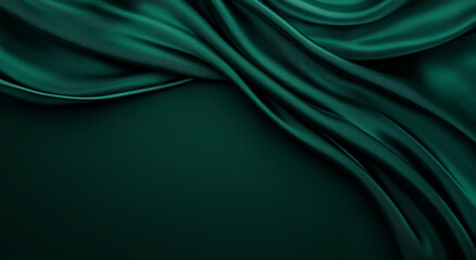  luxurious and abstract wallpaper ,Beautiful dark green background with elegant waves of satin fabric
