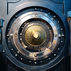 Naklejka premium Closeup of bank vault door