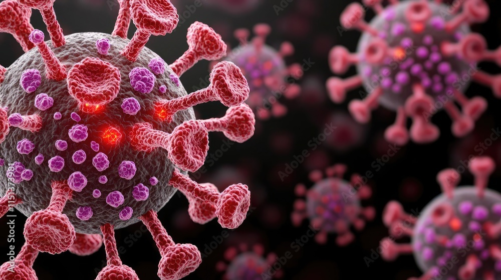 Poster kidney disease idea. close-up view of a virus with spikes, showcasing intricate details in high reso