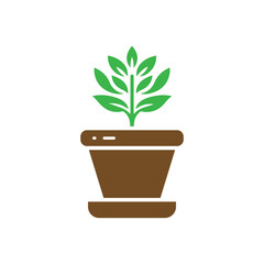 Plant Pot Icon illustration flat