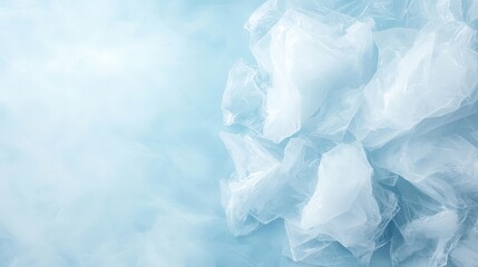 Obraz premium Plastic Waste Piled on Blue Background