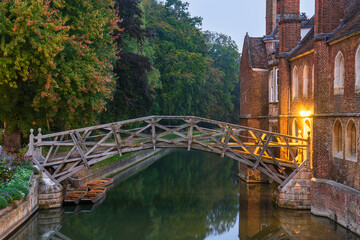 Newton's Mathematical bridge in Cambridge. England. UK