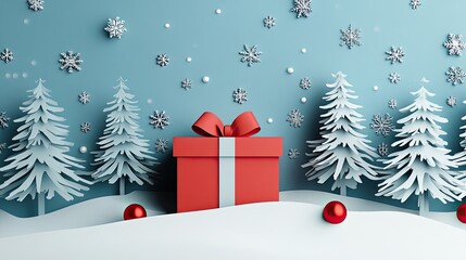 Obraz premium A Celebration of Christmas tree, Santa Claus with gift box, champagne and Beautiful Christmas holiday frame of fir branches with happy new year 2025