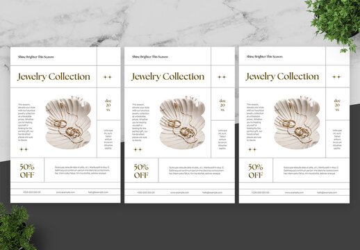 White And Beige Jewelry Flyer