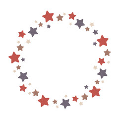 Round frame with stars on a white background