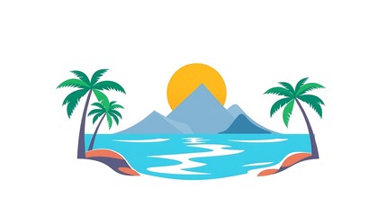 Obraz premium tropical illustration island