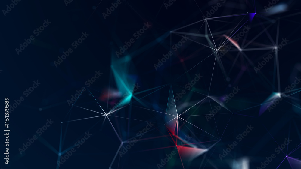 Poster abstract digital communication points. technological background. network connection structure. color