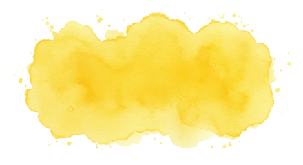 yellow water colour splash isolated on transparent background