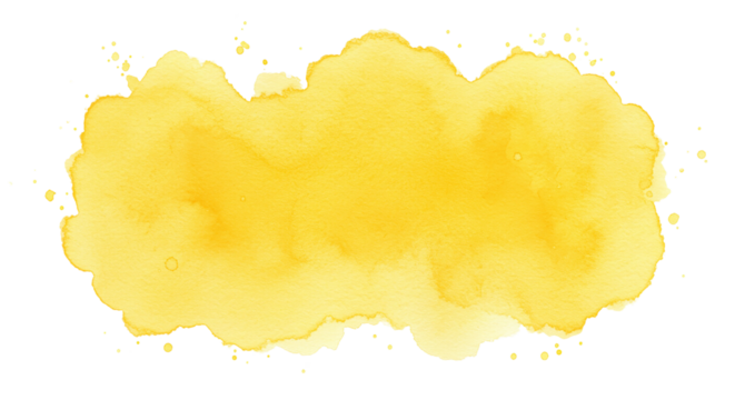 yellow water colour splash isolated on transparent background