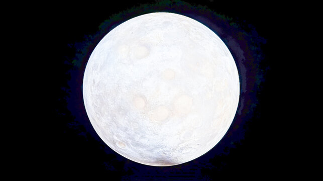 Bright full moon against black sky showing detailed craters