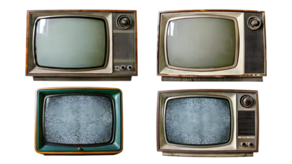 old retro color bronze and wooden home TV receiver isolated on white background,mix vintage television 