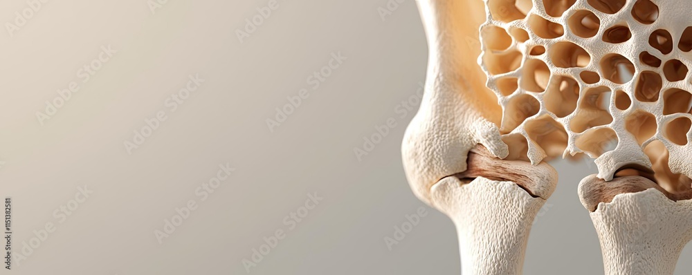 Poster arthritis disease idea. detailed close-up of a human bone structure highlighting its intricate featu