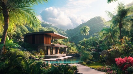 Luxury Tropical Villa nestled in Lush Foliage