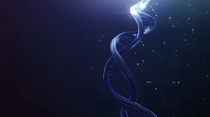 Obraz premium Sleek Modern Science Banner with Glowing DNA Molecule