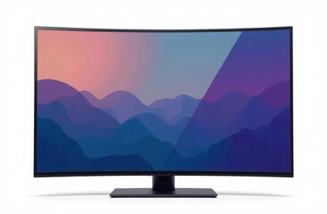 Fototapeta premium TV with a minimalist design, a sleek and modern look. Isolated on white background