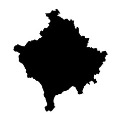 Fototapeta premium Kosovo high detailed vector representation of country silhouette in solid black on white background. For educational, decorative, or informational use showcasing the national outline.