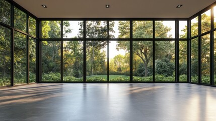 Serene Room with Panoramic Forest View